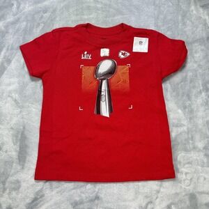 Kansas City Chiefs Shirt Youth 5-6 Red NFL Football Super Bowl LIV Trophy